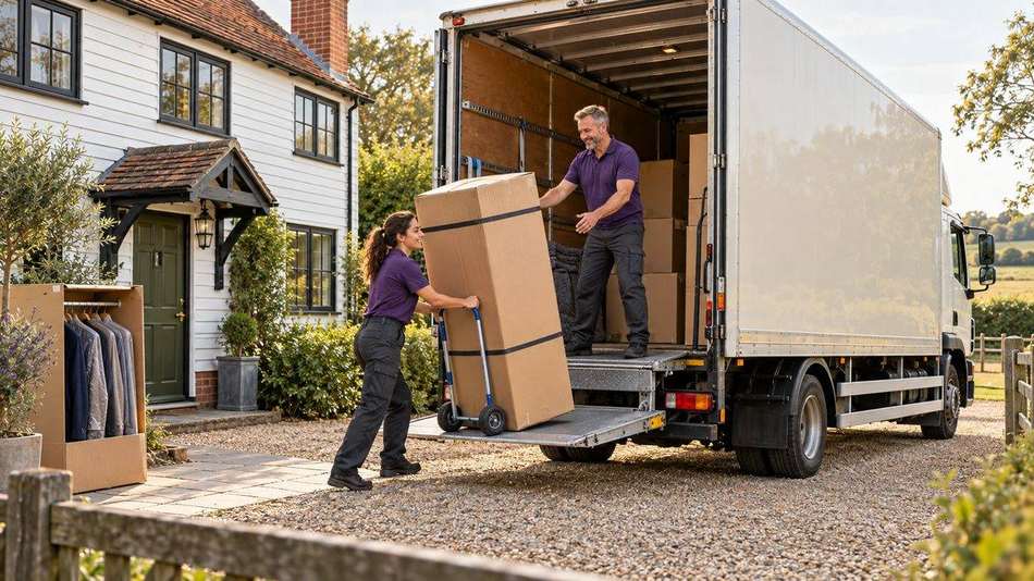 Sawbridgeworth removals — Unloading at your new home